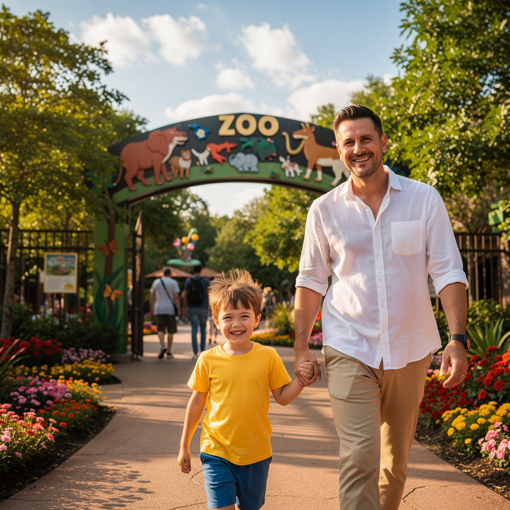 تخيل لو: طفل عمره ٦ سنة يذهب مع والده إلى حديقة الحيوانات ليتعرف على أنواع الحيوانات.