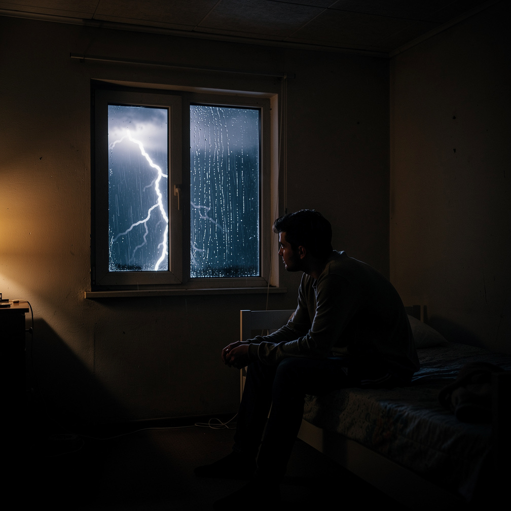 कल्पना करो: रात के 2 बजे थे। रोहन अपने कमरे में अकेला था। बाहर तेज़ बारिश हो रही थी… और हर कुछ सेकंड में बिजली चमक रही थी।