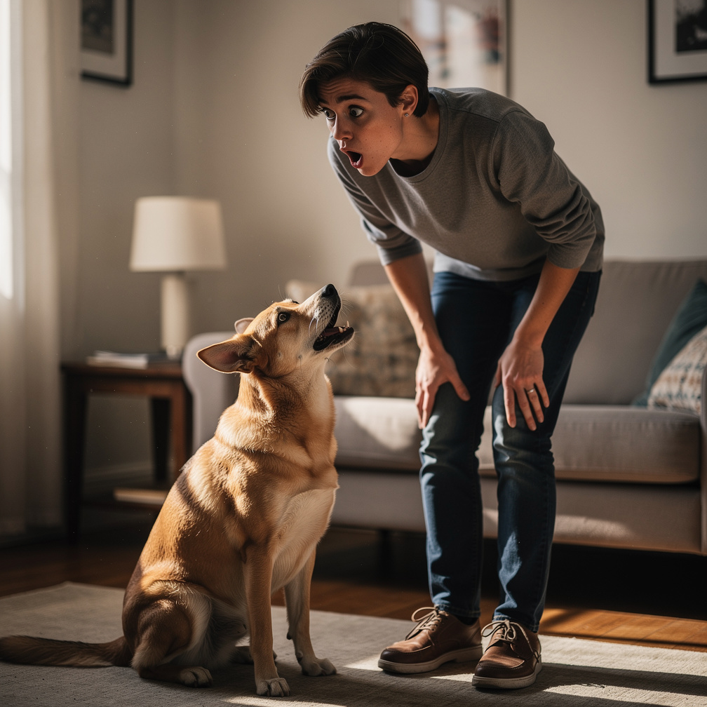 Your dog you mistaken as a male suddenly talked to you in a female voice, asking you for food.