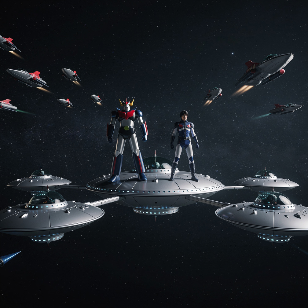 تخيل لو: جريندايزر جاء إلى الفضاء مع كوجي.