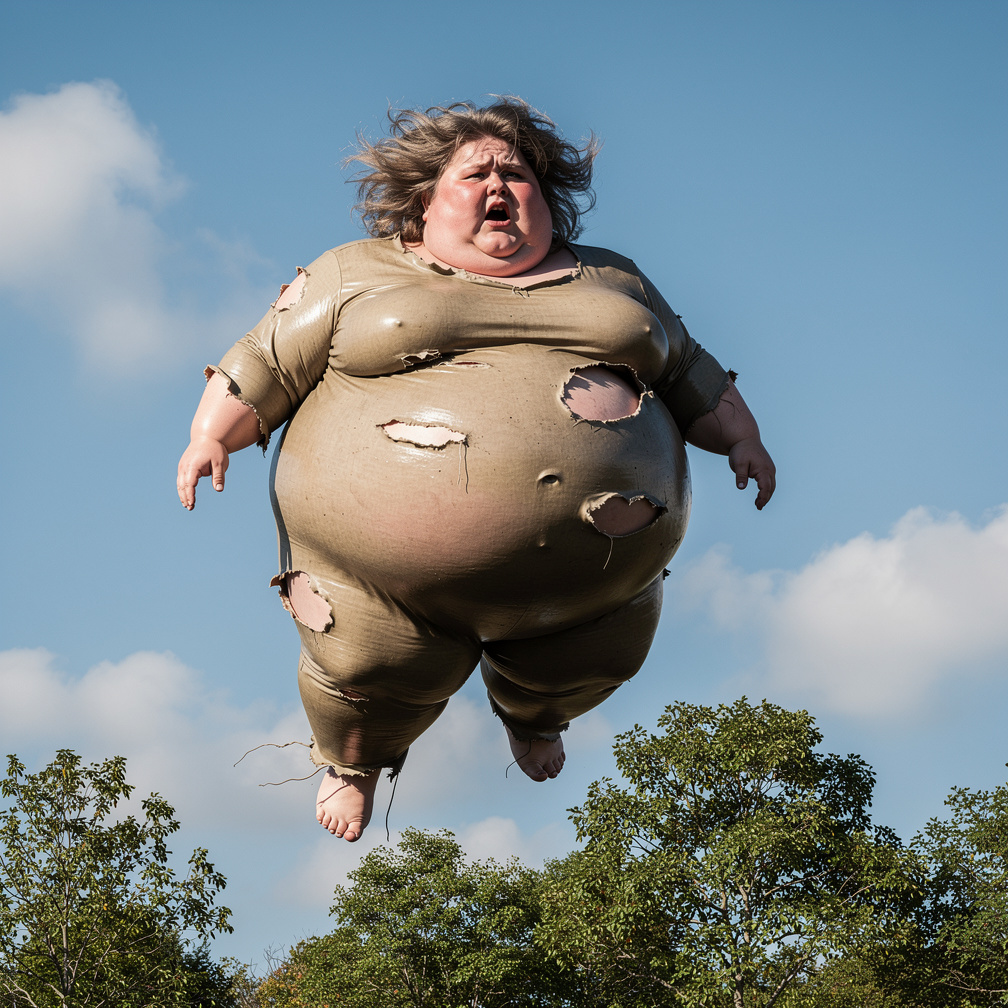 She's floating aimlessly, can't control it.