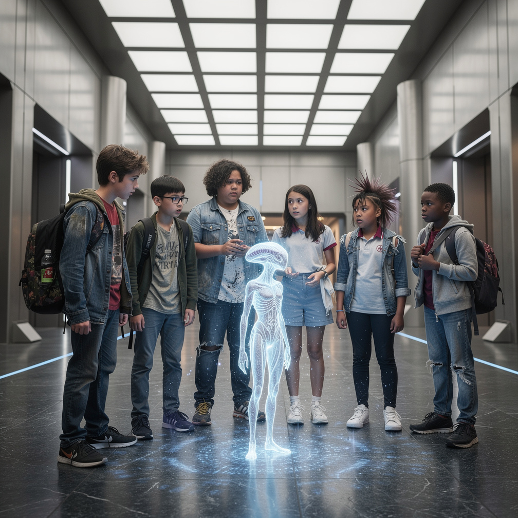 Imagine if: 7 8th grade students suddenly got teleported into a strange planet called "Zanarxus", they were all inside a lobb