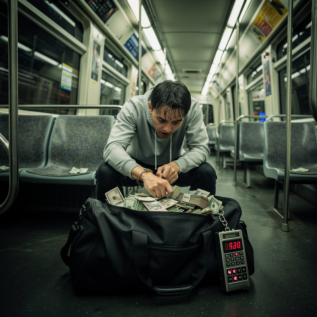 تخيل لو: متصل بالقيود إلى حقيبة مليئة بالنقود في قطار مترو متسارع، والشخص الذي قيدك للتو قفز من القطار في المحطة الأخيرة، وال
