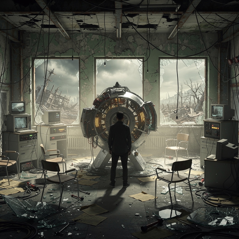 But one day while everyone is having a meeting, you decide to sneak inside the base and jump back to year 2090, where everyth