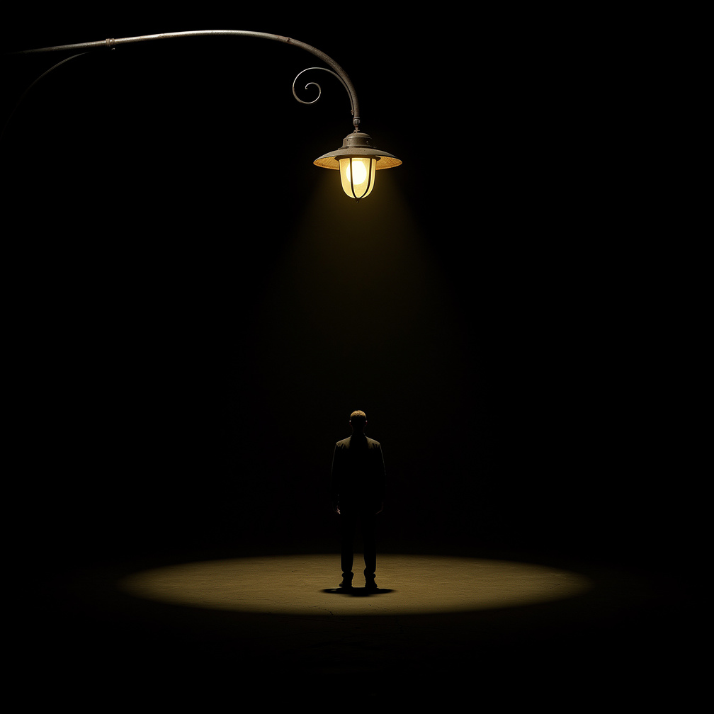 Hayal et: Hiçsizliğin ortasına düşmüştüm yine, yine...tek ışığım üzerime vuran sokak lambasıydı, garip herkes benim yerimde o