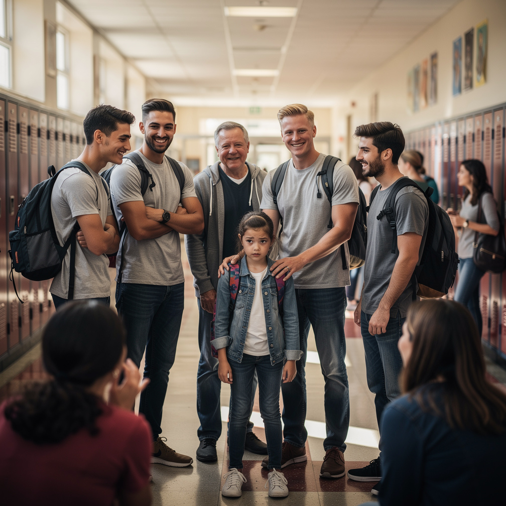 Your brothers are very popular at school but they treat you very well since day one and they tease you a lot because they fin