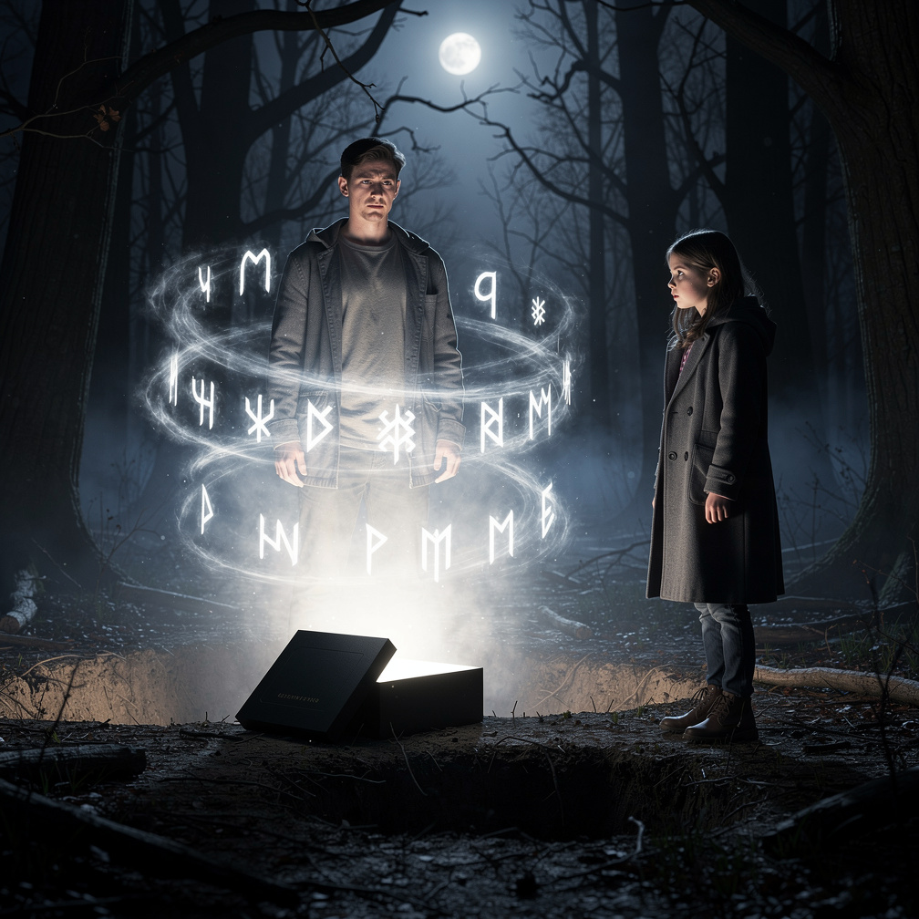 إنقاذ مين؟!"
"النجوم… تم أسرها."
صمتت للحظة، ظنّت أنها تحلم… لكن الضوء بدأ يتحول إلى رموز غريبة تدور حولها.
ثم ظهر شاب… وكأنه