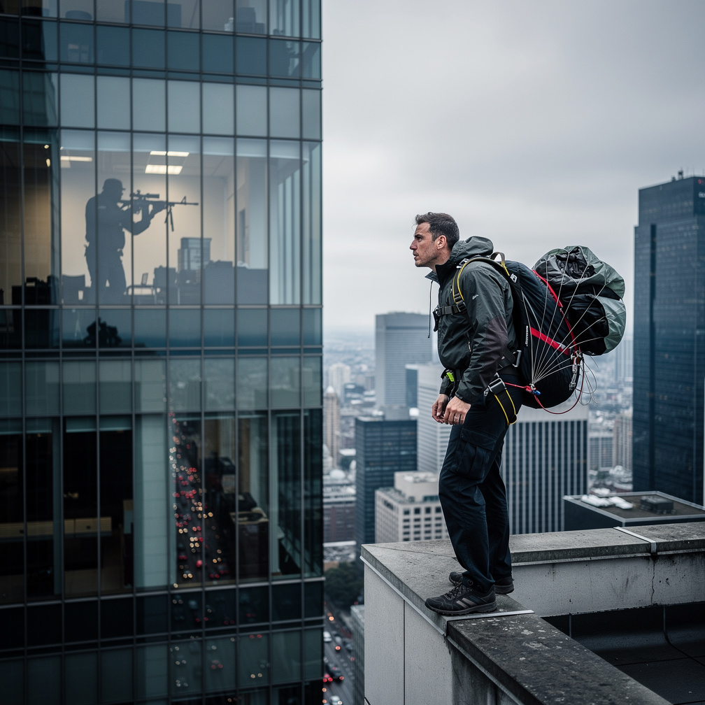 Hayal et: Paraşütü işlevsel olup olmayacağı belli olmayan bir paraşüt ile bir gökdelenin çatı kenarında duruyorsun ve karşı b