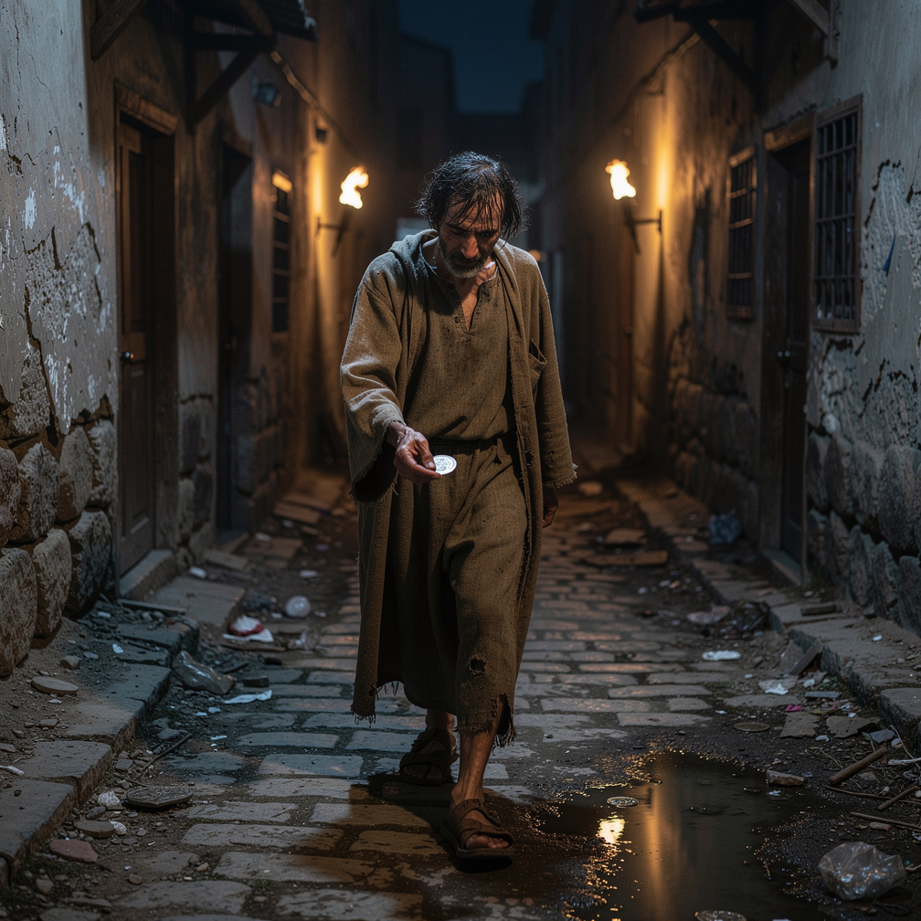 تخيل لو: كان رجلٌ فقير يعيش في ضيق شديد، لكنه رغم ذلك كان كل ليلة يضع درهمًا واحدًا في يد محتاج دون أن يعرفه أحد.
مرت السنوات