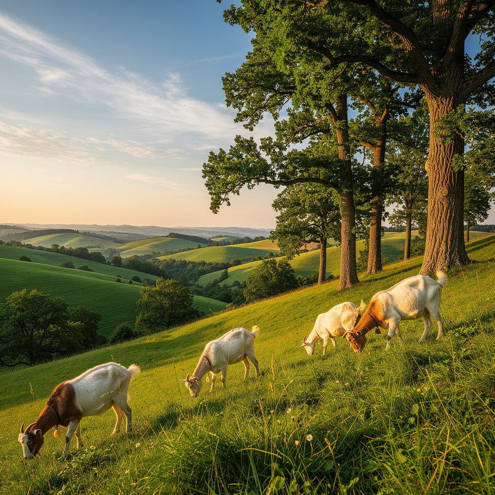 A BEAUTIFUL NATURAL NATURE WITH GOATS IN THE WORLD.