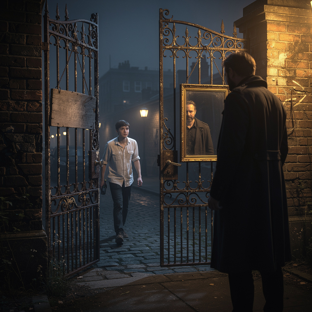 تخيل لو: في ليلة هادئة، ظهر رجل غامض في طرف المدينة، لا يتكلم ولا يترك أثرًا. تبعه شاب فضولي حتى اختفى عند باب حديدي قديم. وع