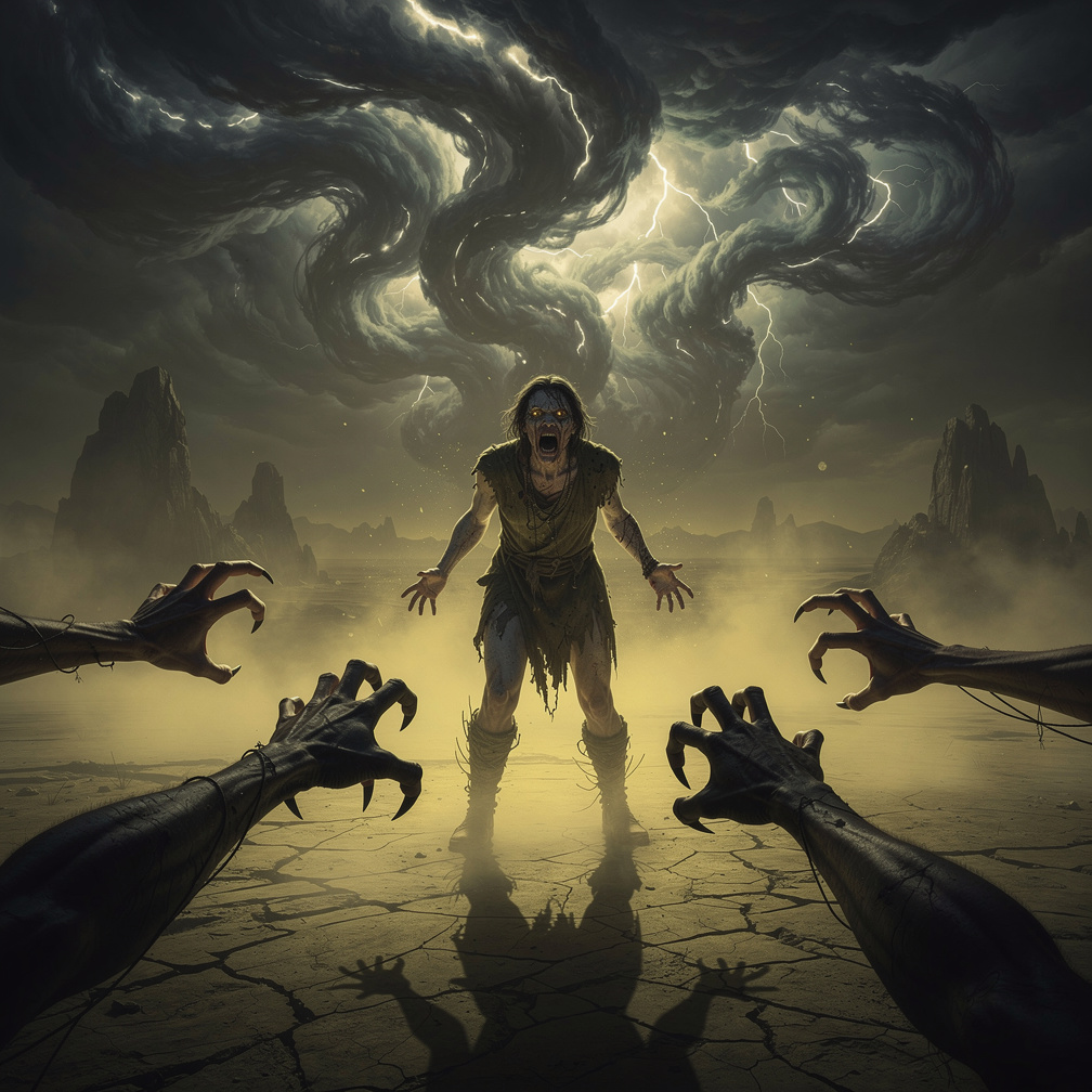 The creatures appear as elongated shadows with terrible claws, a nightmare. Don't worry, just step away, they can't harm you,