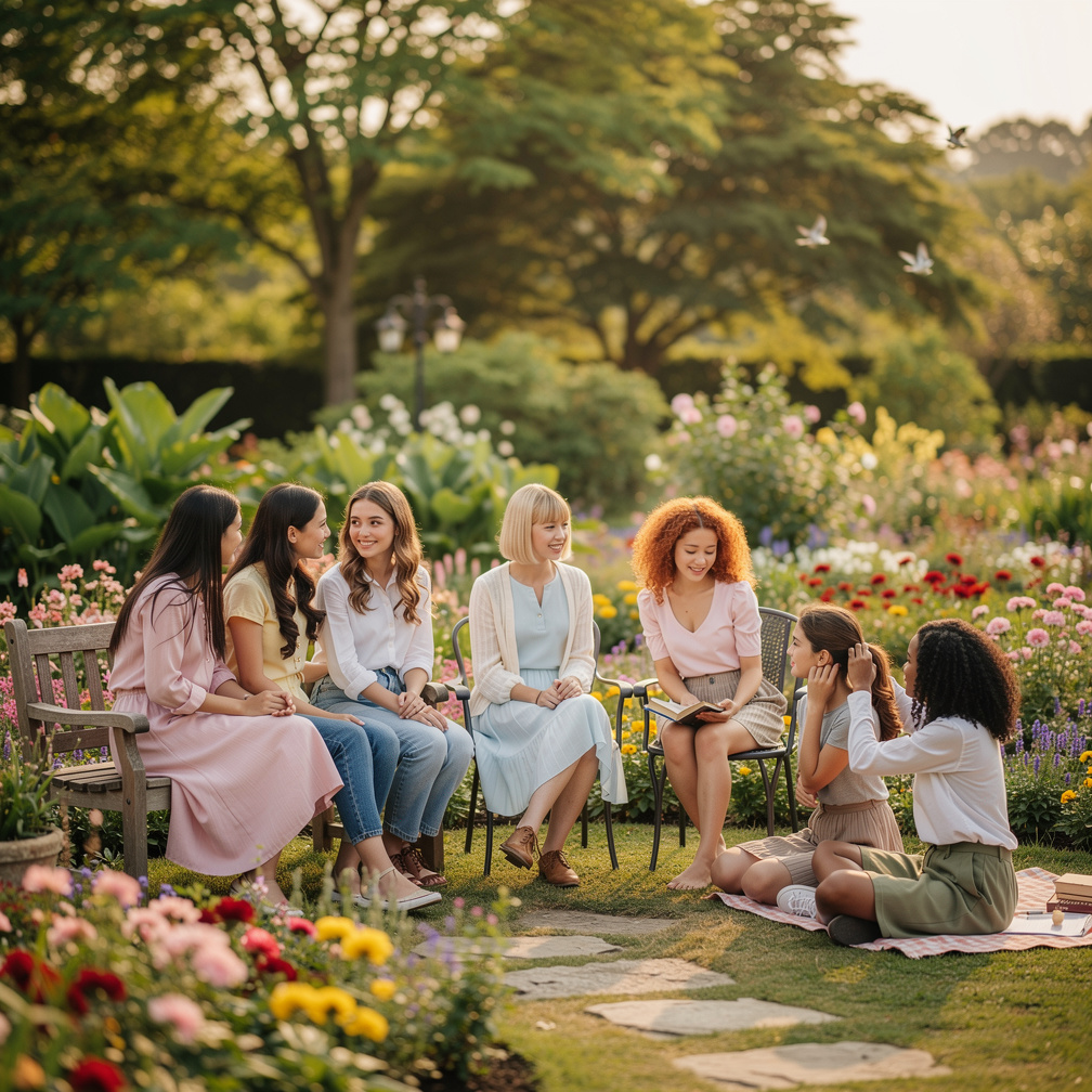 تخيل لو: وجدت عشر بنات يجلسن في الحديقة.