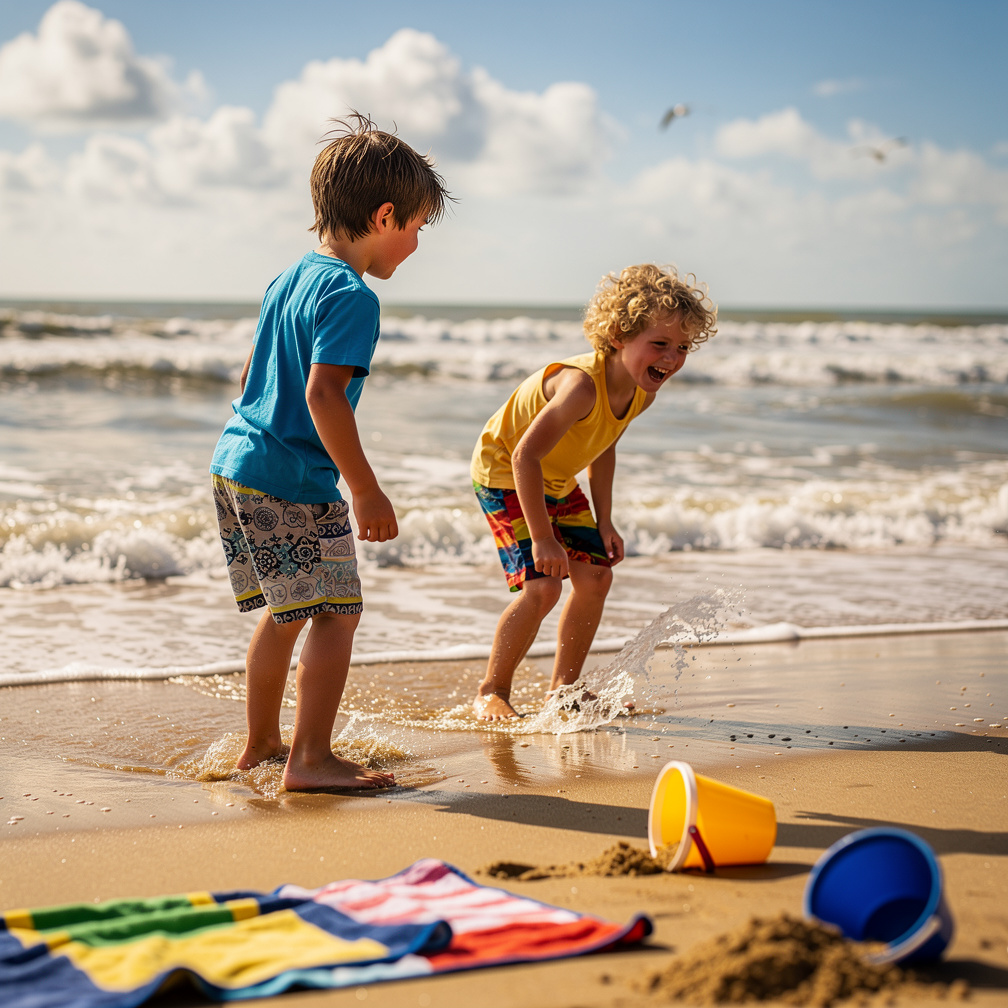 تخيل لو: طفلان يلعبان على شاطئ البحر.