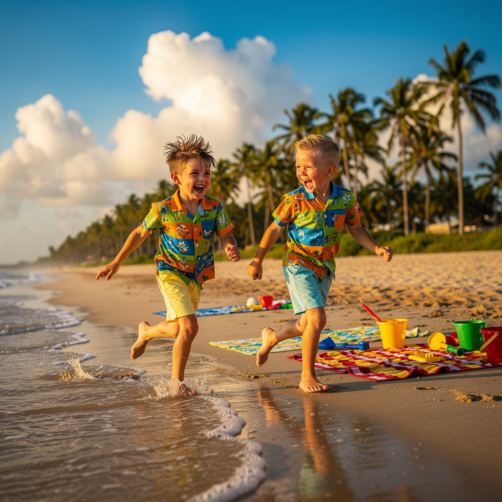 تخيل لو: طفلان يلعبان على شاطئ البحر.