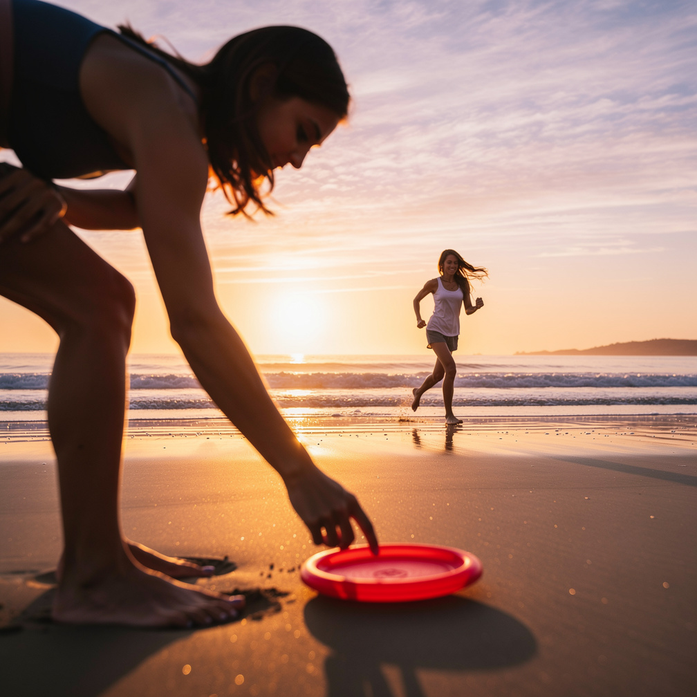 Bayangkan jika: Kamu berada di pantai, menonton matahari terbenam, ketika sebuah Frisbee mendarat di depan kakimu, dan saat k
