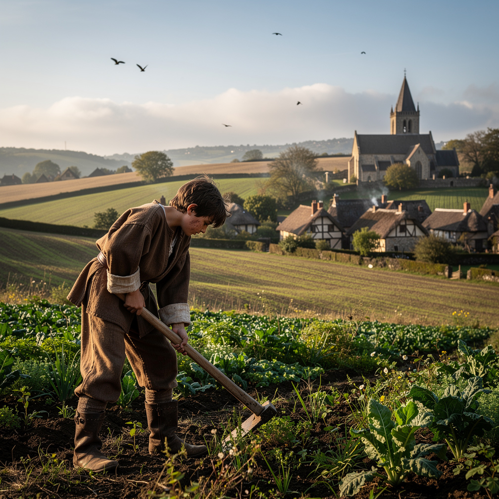 Hayal et: Orta çağda çiftçi bir çocuk adı Efecan erkek orta boylarda geçimini çiftçilikle sağlıyor.