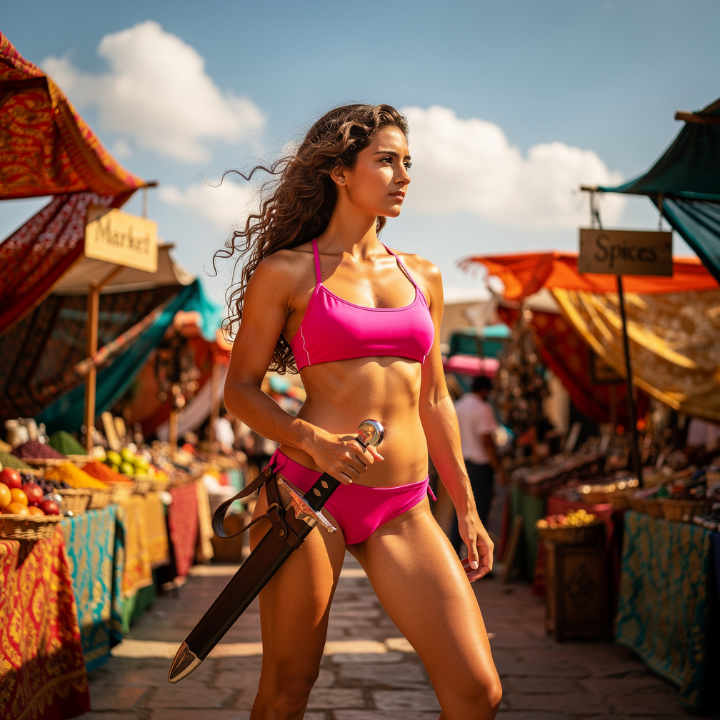 Imagine if: Bikini swordmistress adventure around the world only wear bikini.