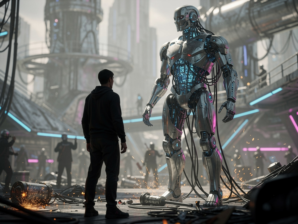 Ve artık başla diyenleride virüs bulaşır metalik robota isyan çıkartır.