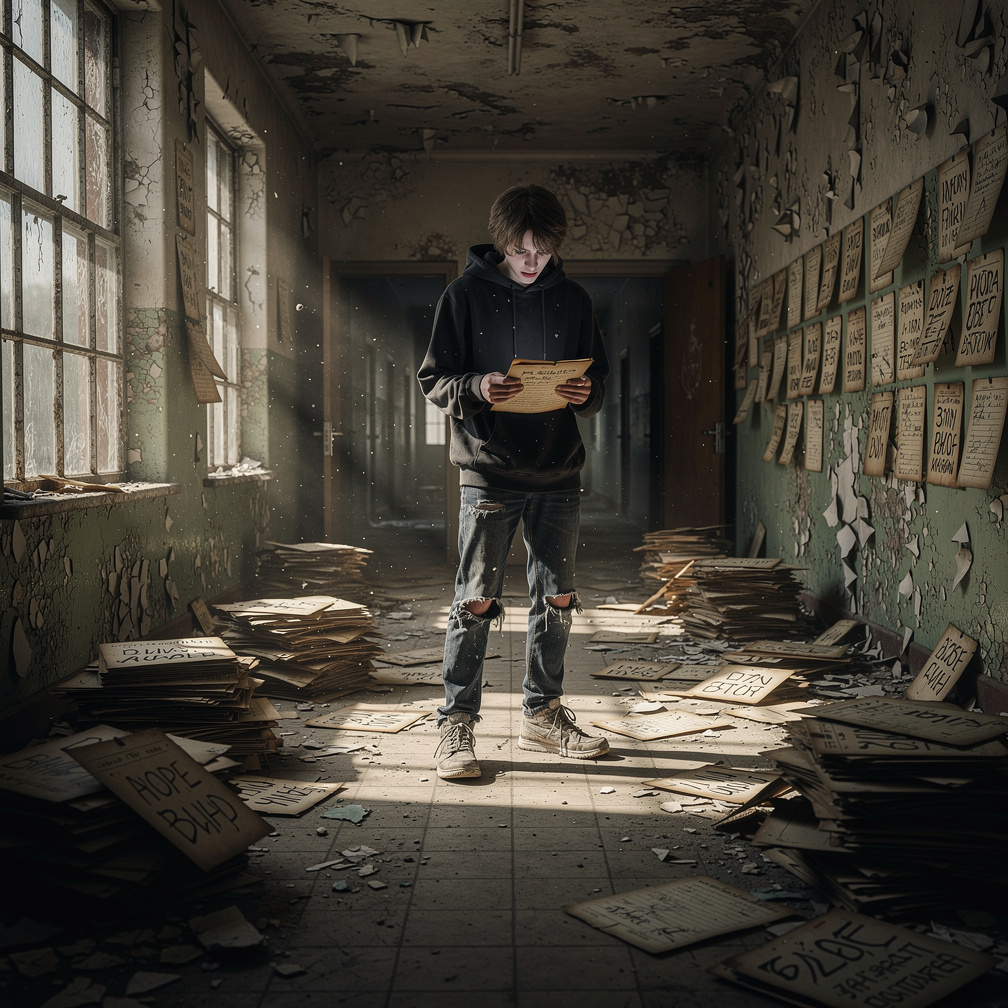 Hayal et: Terk edilmiş bir akıl hastanesine rastladım, duvarlar hasta dosyalarıyla kaplı - ve kendi adım son dosyada yazılı.