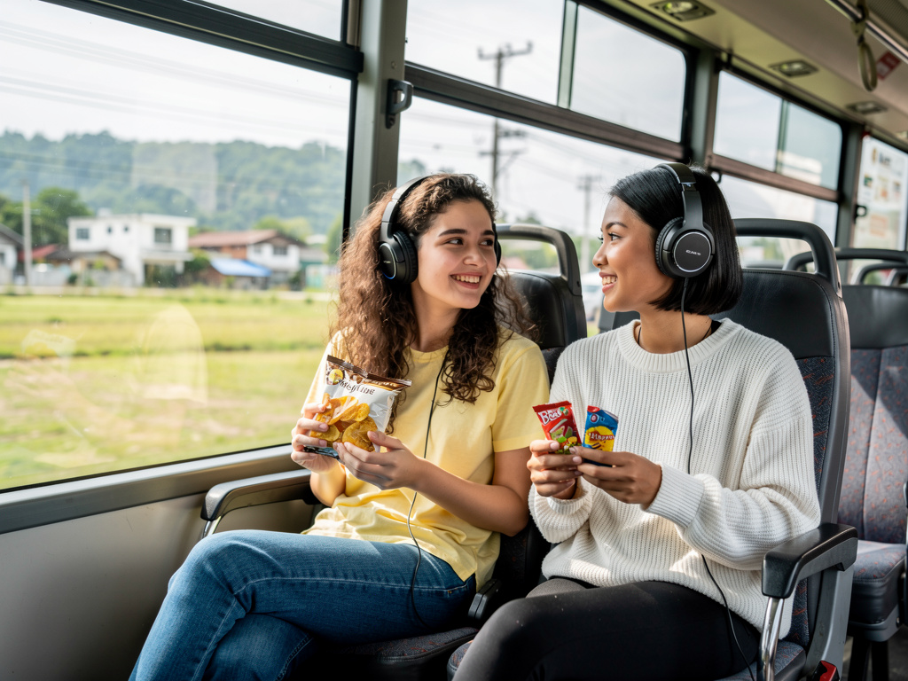 Imagine if: 2 girls are to take a vacation for All Souls' Day, chatting with each other on their way in a bus to take them to