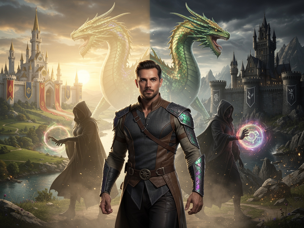 Imagine if: Imagine: there was a shapeshifter man who could turn into a dragon and a witch. Both from different kingdoms wher