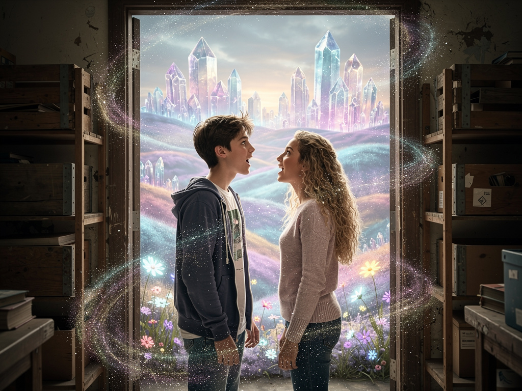 Imagine if: two friends suddenly find a magical world inside their school's old storage room.