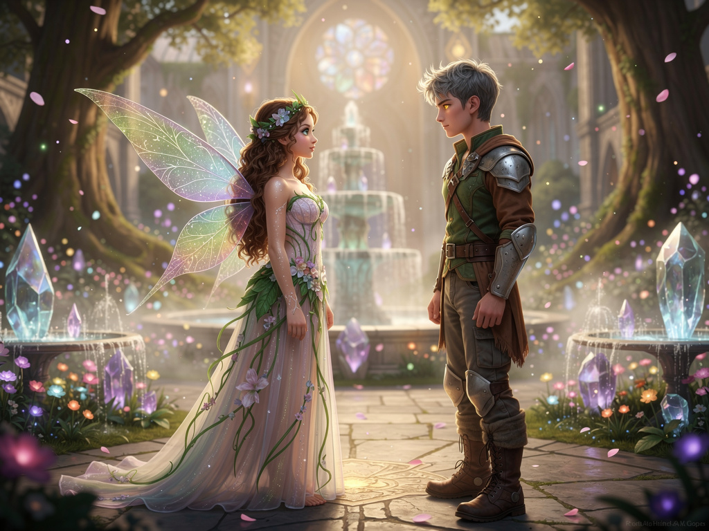 Um mundo de magia com um reino onde a família real são fadas, e a princesa fada se apaixona por um lobo (em forma humana) que