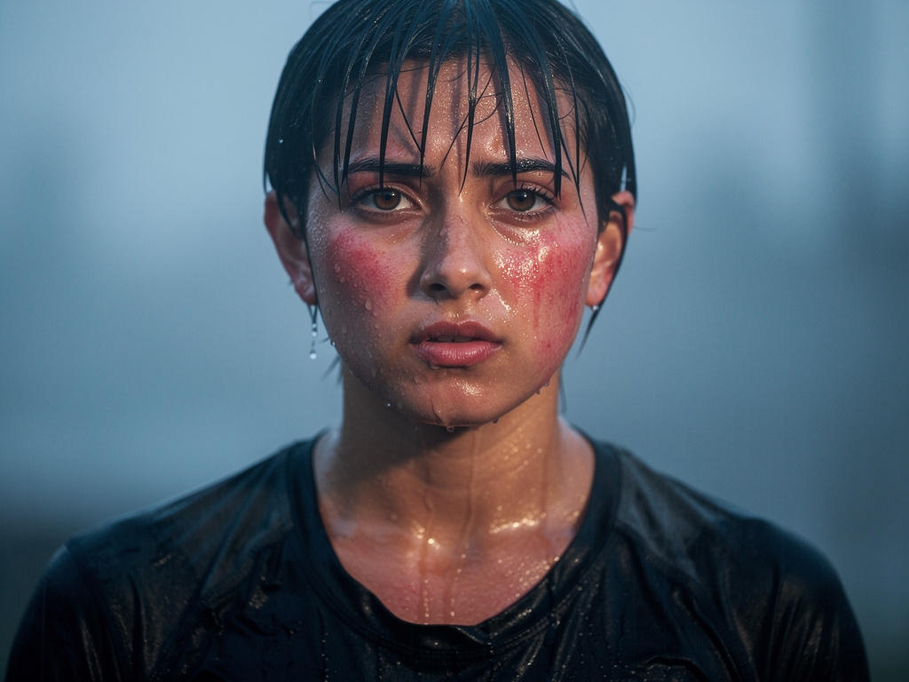 Hayal et: Ipıslak terleyen birisi.