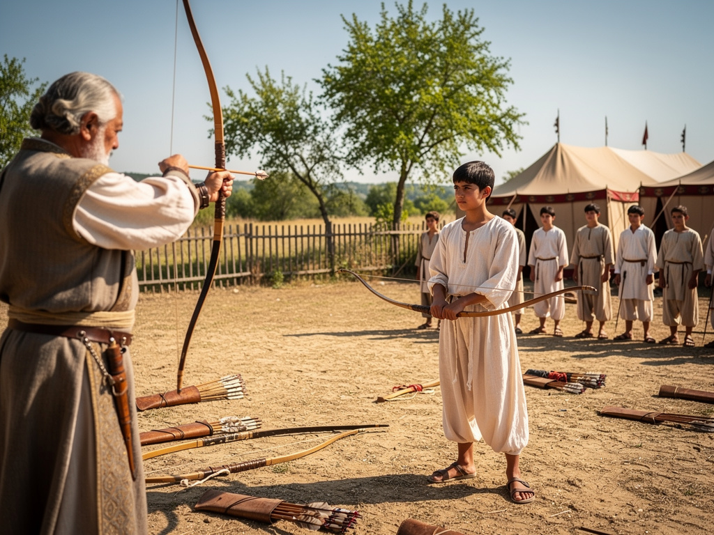 Hayal et: Bir gün Türk bir okçu çaylaklar la eğitim için çalışma alanına gider, orada usta herkese öğretir neyin nasıl yapılı
