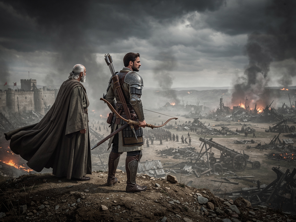 Okcumuz Abdul artık savaşlara katılır ve amacı işgal altındaki devletini korumaktır ve alanını geliştirmek.