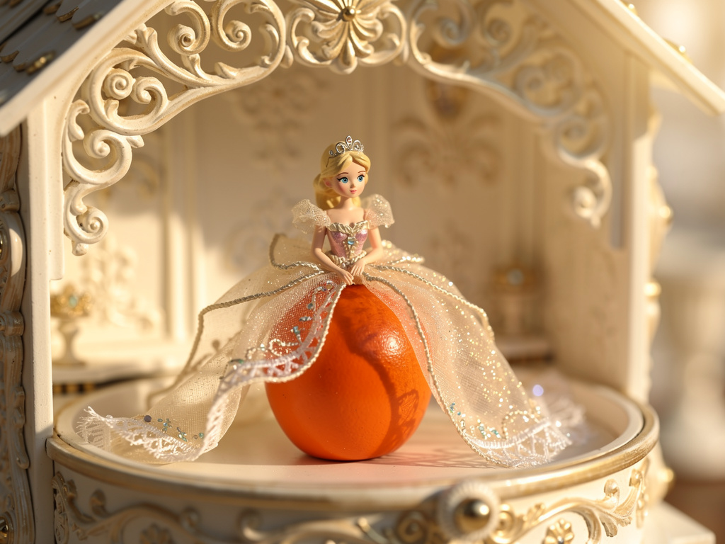 Immagina se: La principessa sul pisello doll arancione aprì.