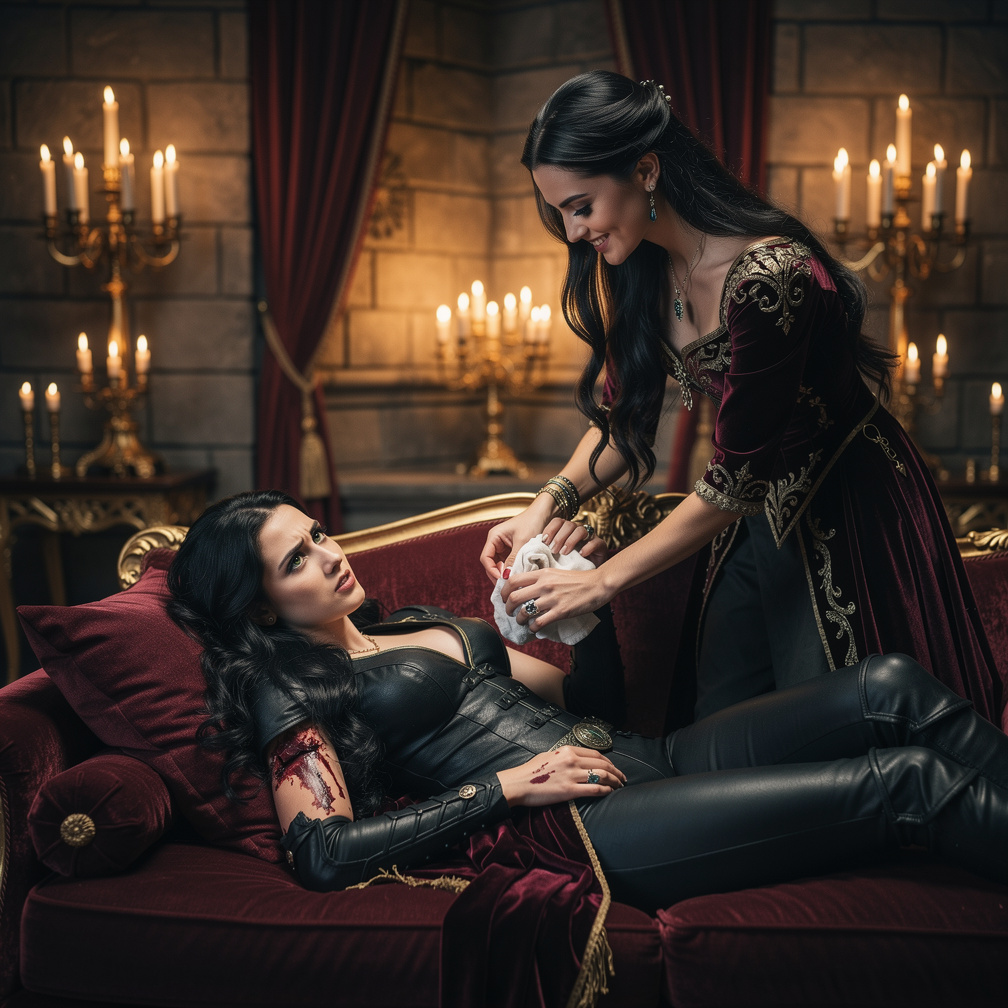 The princess's 16th birthday, the assassin snuck into the palace injured she was a tomboy looking very hot then princess a yo