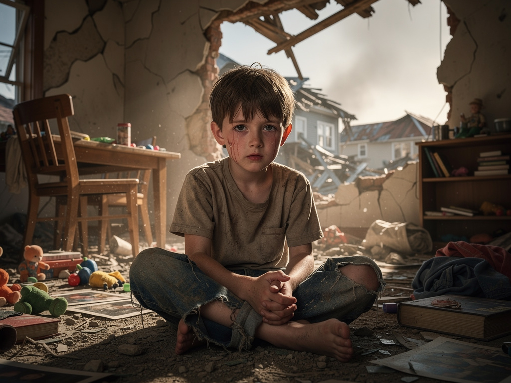 But when he wakes up the next day he realizes that his house and parents are dead and he will struggle.