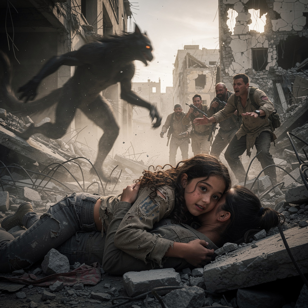 Imagine if: A girl buried next to her mother is under the rubble of war and is approached by a group of body part smugglers.