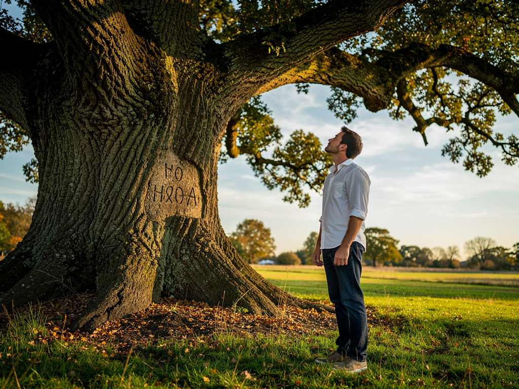 Imagine if: You're standing at the edge of the old oak tree where you carved your initials with your first love, now a widow 