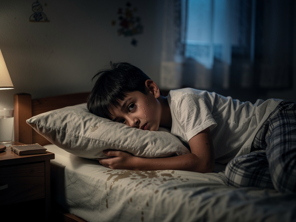 Every night he cried under a pillow.