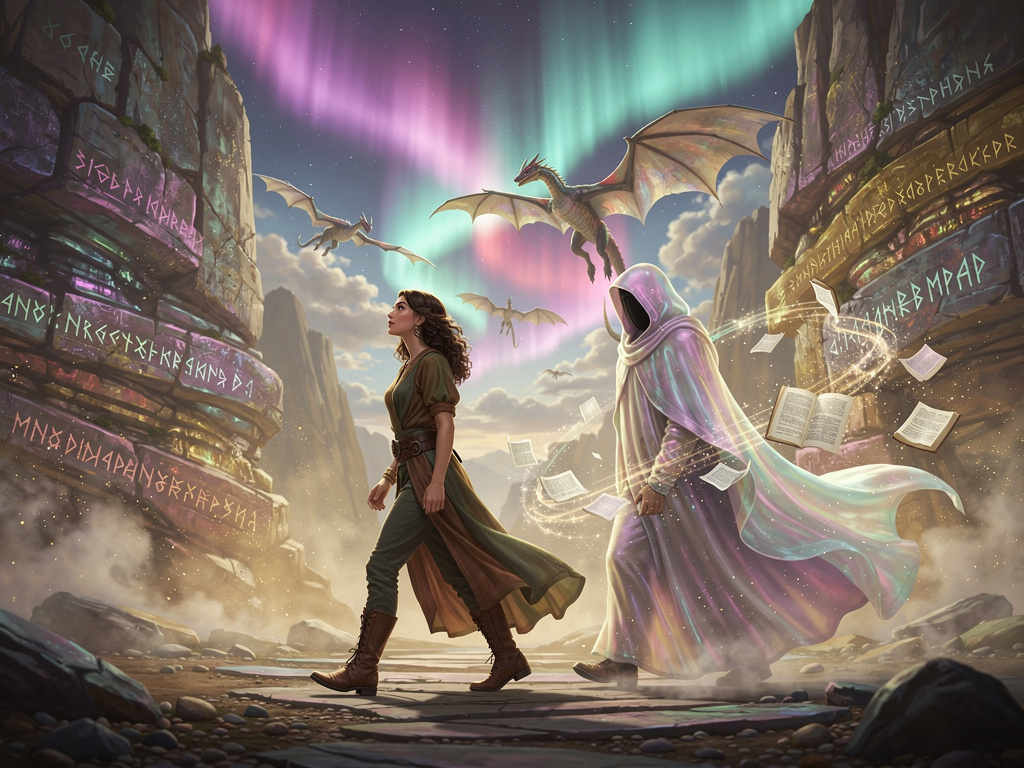 Eveline si sentì travolta da un'emozione indefinita, ma l'adrenalina dell'avventura la spinse a seguire il Guardiano attraver