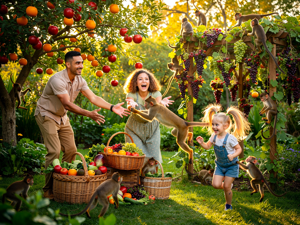 Imagine se: Travessuras e Colheitas
​Há macacos saltitantes que fazem a diversão,
Pondo a Leonor, o Simão e a Bia em grande a