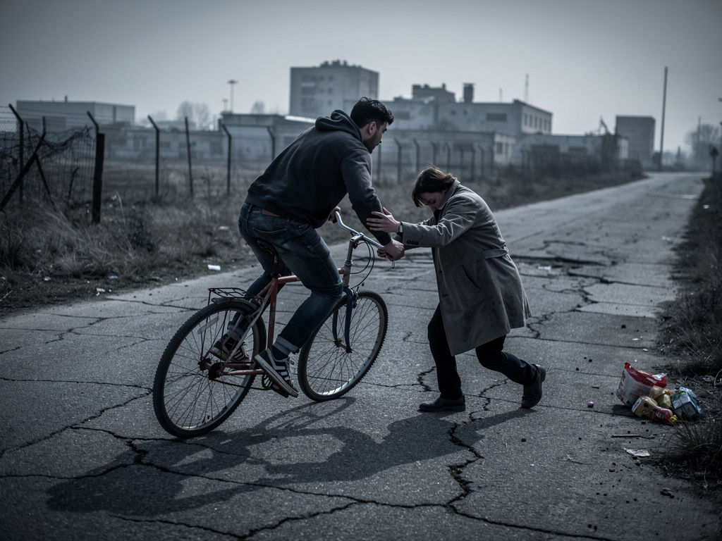 Erhan usta'nın oğlu bisiklet sürerken bir kadına çarpar.