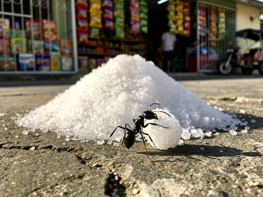 Imagine if: *The Ant and the Spilled Sugar*

One hot morning in Batangas, a single ant named Madi found a mountain. It was ju