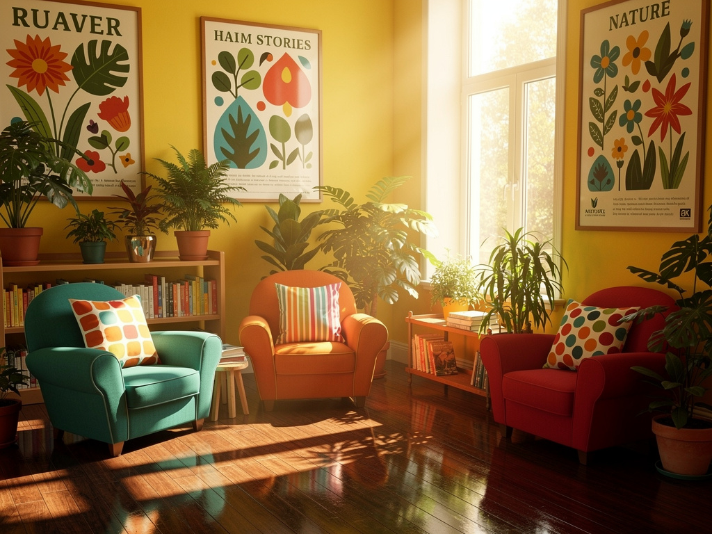 Confident T. rex teacher wearing glasses, standing proudly with kids around, bright classroom, text ‘BEST TEACHER EVER’, vibr