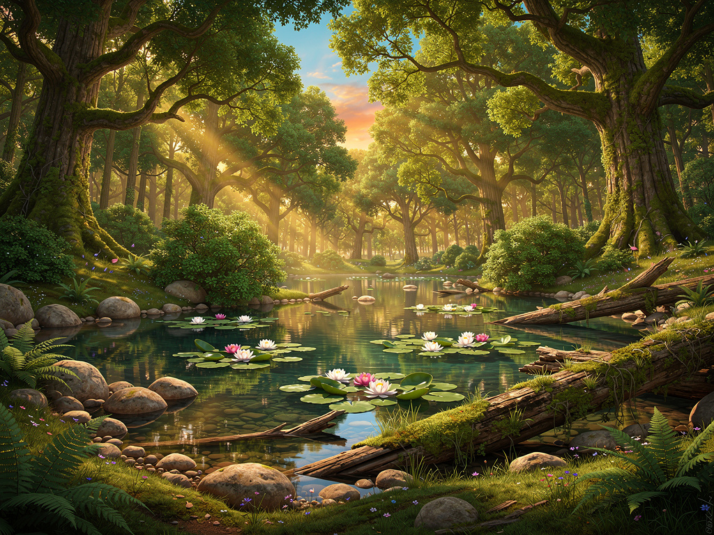 Immagina se: Il Lago Incantato

In un angolo remoto della foresta di Eldoria, dove i raggi del sole danzano tra le fronde deg