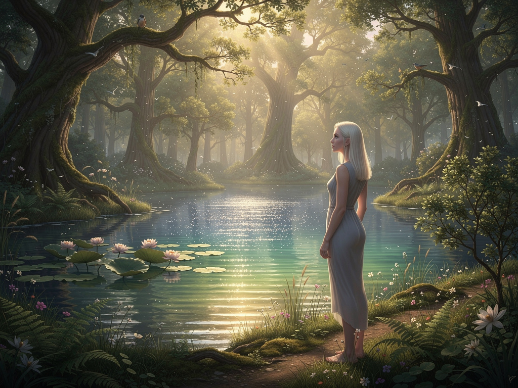 La sua acqua scintillava come mille diamanti al mattino e rifletteva i colori del cielo, mescolando tonalità di blu e verde i