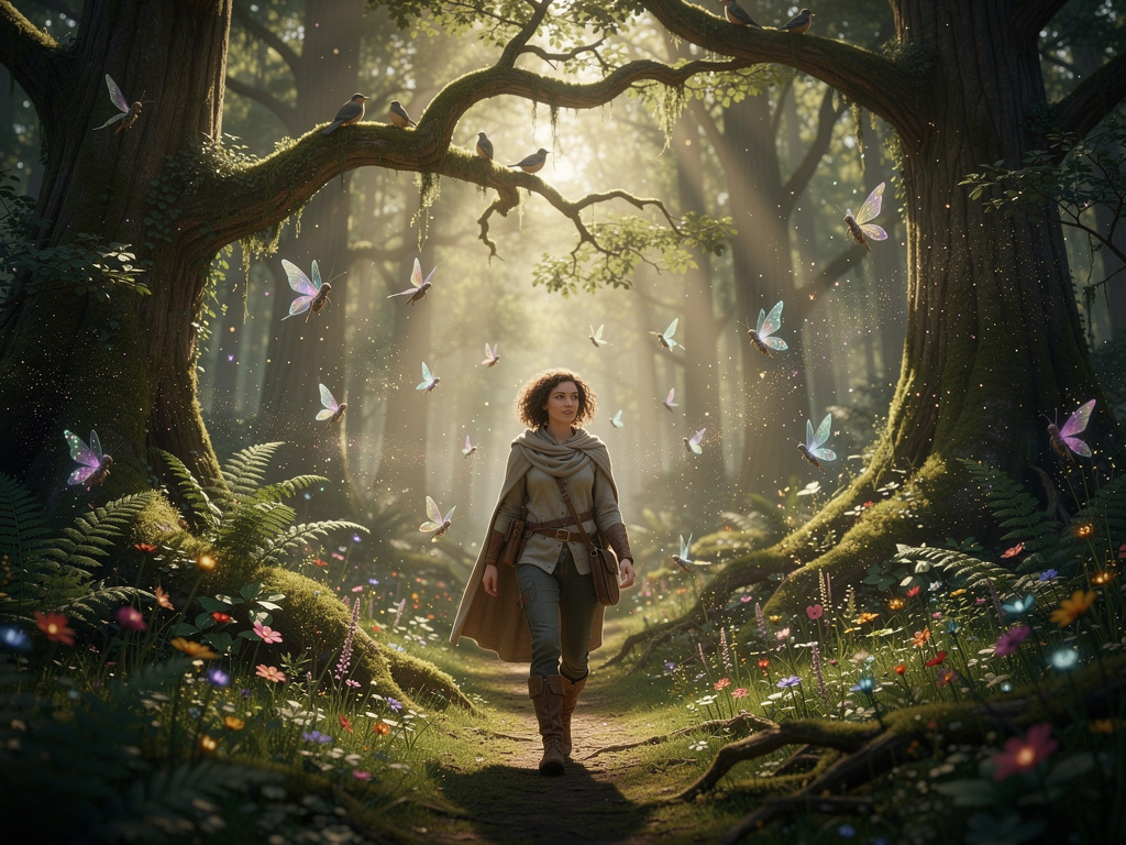 Un giorno, una giovane avventuriera di nome Nora decise di esplorare la foresta, spinta dalla curiosità e dal desiderio di sc