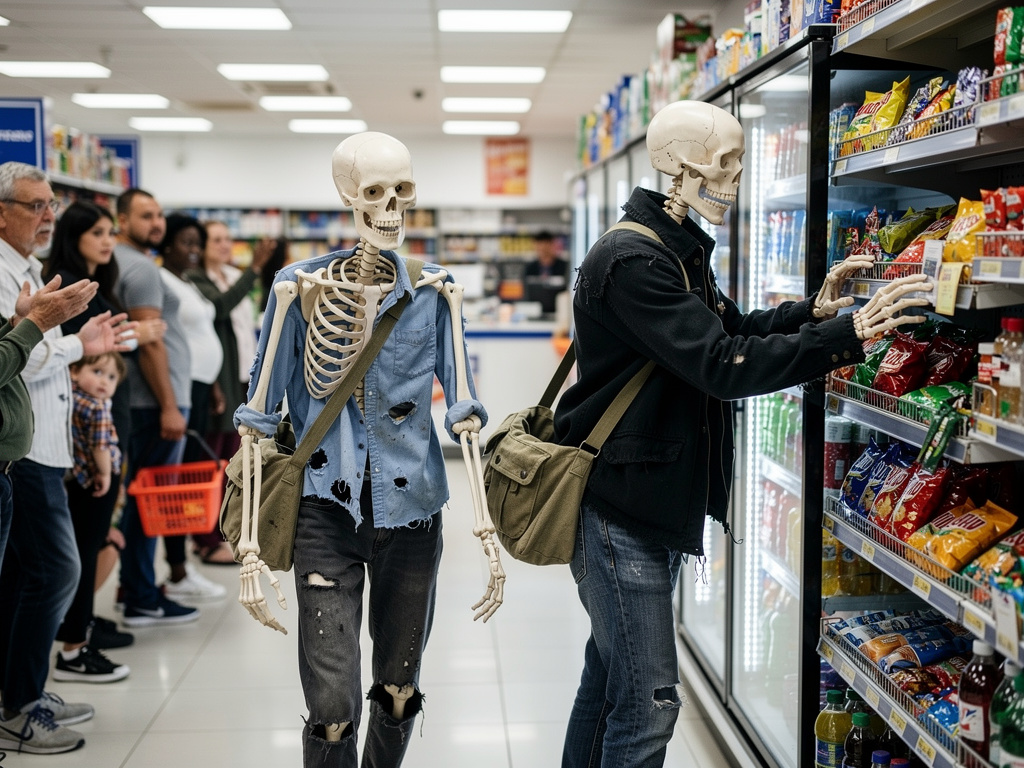 Day 1, you and your bro start to go in every store collecting goods and stuff and people look at you like you guys are crazy.