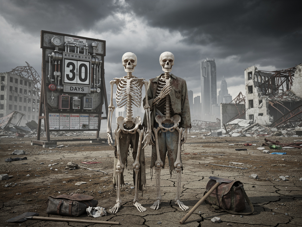Imagine if: You and our bro has 30 days to prepare for an apocalypse (you and your bro are skeletons).