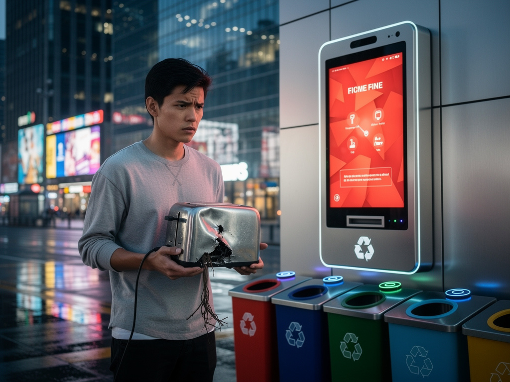 تخيل لو: طبقت المدينة نظام "نفايات ذكية"، حيث يتم تتبع كل عنصر مُلقى وفرض ضرائب عليه، ولقد تلقيت غرامة باهظة لرمي محمصة مكسور