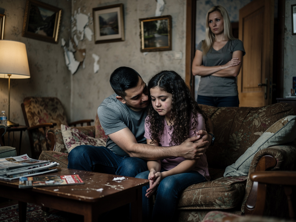 His dad is so kind to Amber, always hugs Amber if she is sad and lonely.