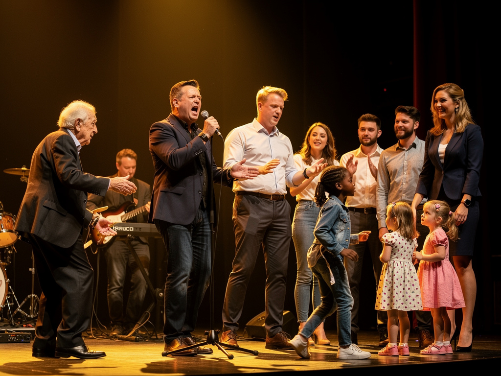 الجميع يمثلون و العازف يعزف و المطرب رجل بعمر الأربعين يغني و الإعلامية جميلة.